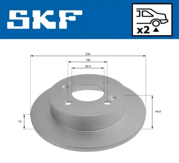 HYUNDAI Гальмівний диск задній i10 II (BA, IA) 1.0/1.2 13-19 SKF VKBD91088S2