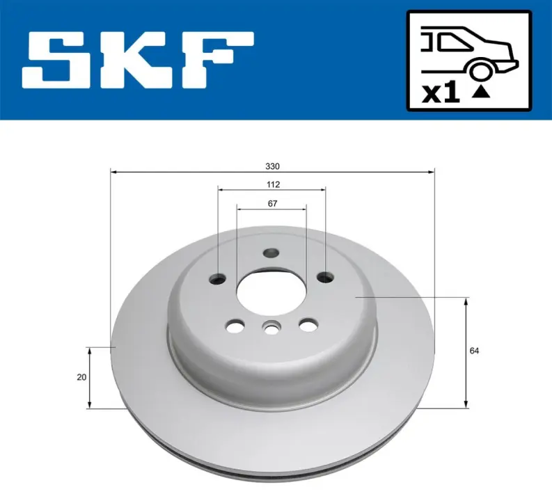 BMW диск гальм. задн. прав. 3 G20 SKF VKBD91339V1