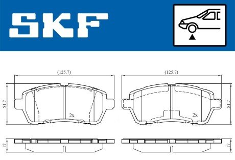 Тормозные колодки skf VKBP80031
