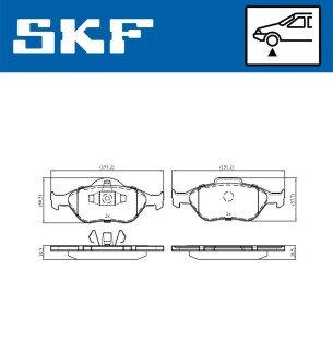 Тормозні (гальмівні) колодки skf VKBP80125