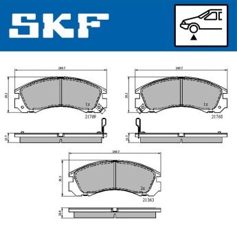Тормозні (гальмівні) колодки skf VKBP80230A