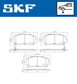 Тормозні (гальмівні) колодки skf VKBP 80406 A