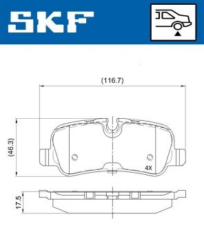 Тормозні (гальмівні) колодки skf VKBP90257
