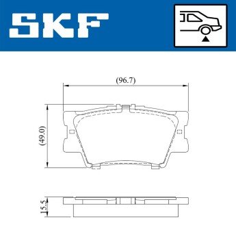 Тормозні (гальмівні) колодки skf VKBP90307