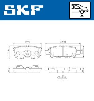 Тормозные колодки skf VKBP 90416 A