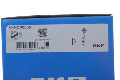 Комплект ГРМ, пас+ролик+помпа skf VKMC90008