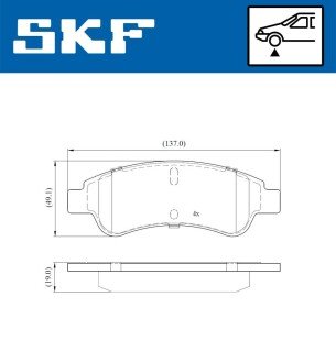 Передні тормозні (гальмівні) колодки skf VKBP80002