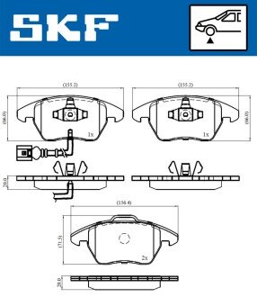 Передние тормозные колодки skf VKBP80007E