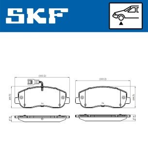 Передні тормозні (гальмівні) колодки skf VKBP 80011 E