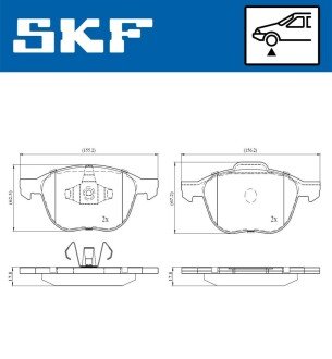 Передние тормозные колодки skf VKBP80016
