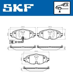 Передние тормозные колодки skf VKBP80018E