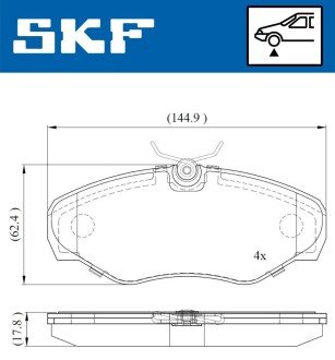 Передні тормозні (гальмівні) колодки skf VKBP80034