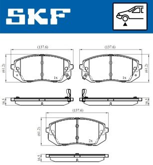 Передні тормозні (гальмівні) колодки skf VKBP80106A