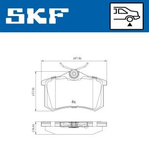 Колодки ручного (стоячого) гальма skf VKBP90001