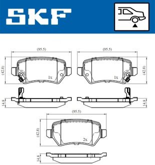 Колодки ручного (стоячого) гальма skf VKBP 90032 A