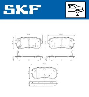 Колодки ручного (стоячого) гальма skf VKBP90054A