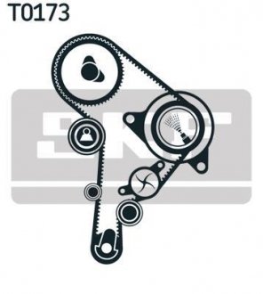 Комплект (ремень+ролик+помпа) skf VKMC 01244