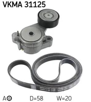 Комплект ремня грм SKF VKMA31125