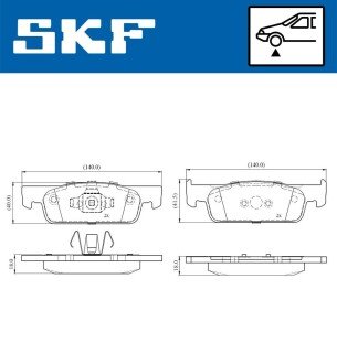 Передні тормозні (гальмівні) колодки skf VKBP80019