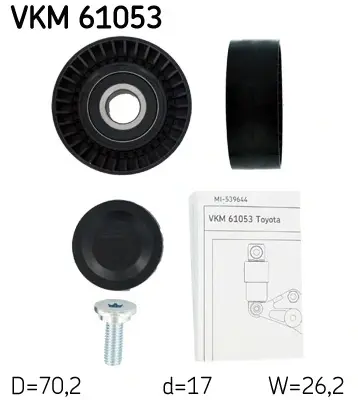 Ролик натягувача SKF VKM 61053