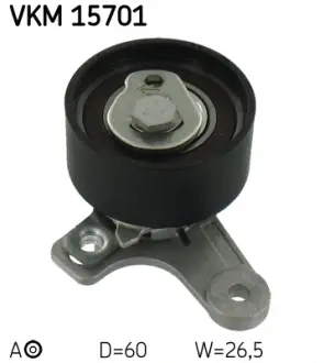 Ролик ременя грм натяжний CHEVROLET/OPEL Captiva/Cruze/Epica/Antara ''2,0D ''06>> SKF ""VKM15701"