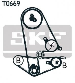 Роликовий модуль натягувача ременя (ролик, ремень, помпа) skf VKMC 93600