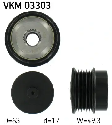 Шків генератора SKF VKM 03303
