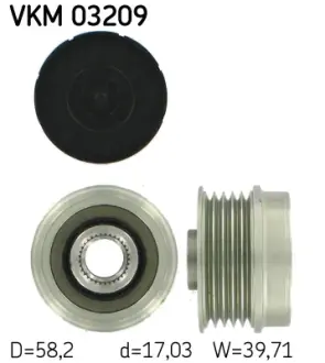 FIAT Шкив генератора Bravo,Doblo,Punto 07- SKF VKM 03209