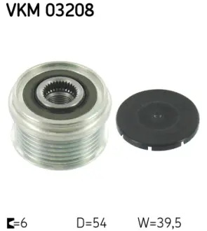 FIAT шків генератора Punto/Grande Punto 1,3D Multijet, OPEL 1,3CDTI 05-. SKF VKM03208
