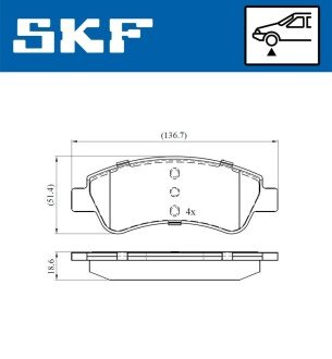 Тормозные колодки skf VKBP80040
