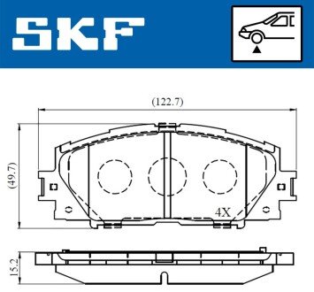 Тормозні (гальмівні) колодки skf VKBP80529