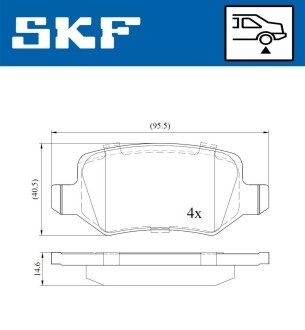 Тормозні (гальмівні) колодки skf VKBP90074