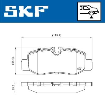 Тормозные колодки skf VKBP90080