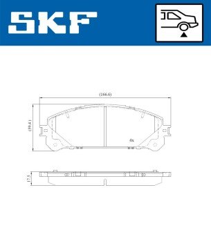 Тормозні (гальмівні) колодки skf VKBP90552A
