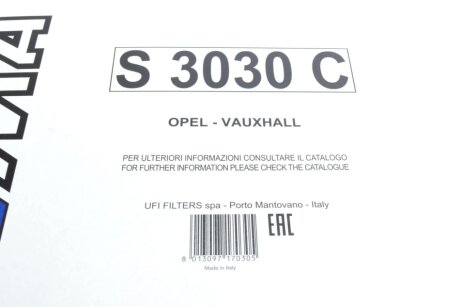 Фільтр салону OPEL ""1,6-2,0 ""99-05 sofima S3030C