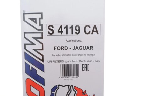 Фільтр салону FORD/JAGUAR ""1,8-3,0 ""04-07 sofima S4119CA