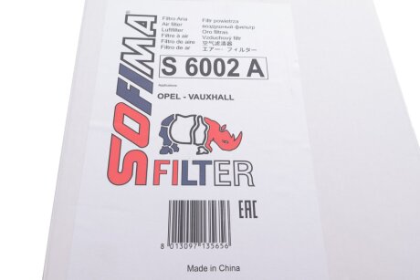 Фільтр повітряний sofima S6002A