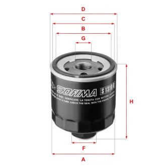 Масляный фильтр sofima S1310R Фольксваген Гольф 6