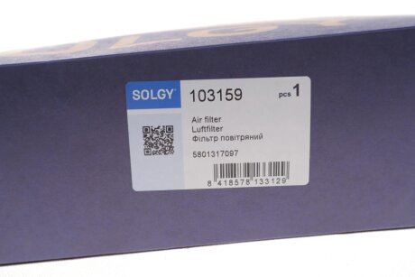 Фільтр повітряний solgy 103159