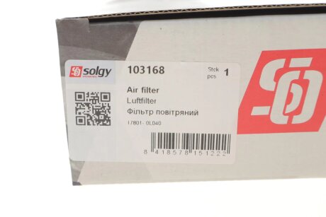 Елемент фільтруючий очищення повітря solgy 103168
