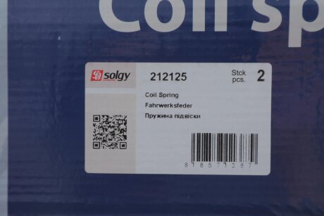 Пружина підвіски solgy 212125