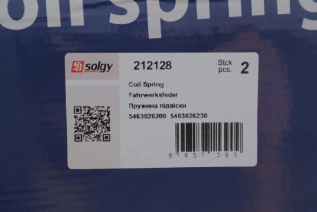 Пружина підвіски solgy 212128