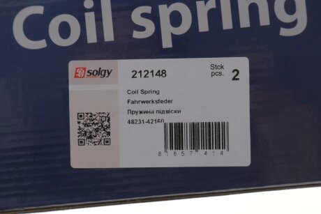 Пружина підвіски solgy 212148