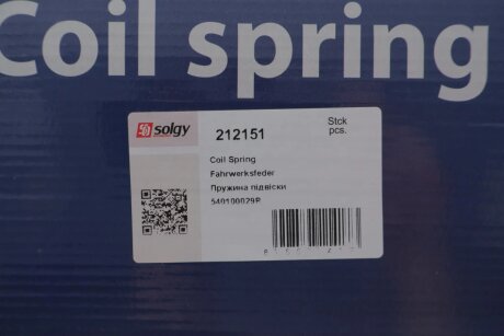 Пружина підвіски solgy 212151