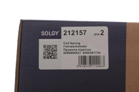 Пружина підвіски solgy 212157