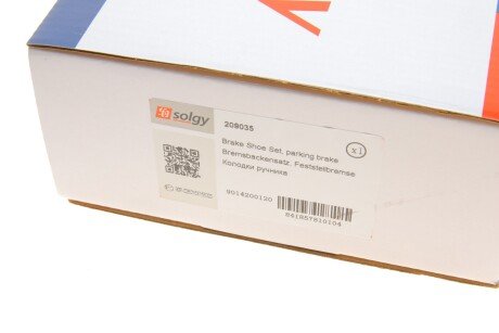 Колодки ручного (стоячого) тормоза solgy 209035