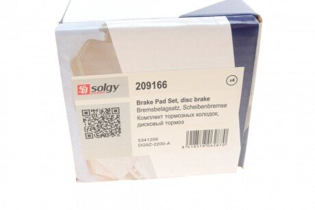 Тормозные колодки solgy 209166
