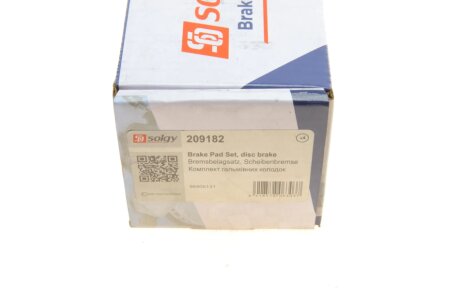Тормозные колодки solgy 209182
