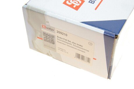 Колодки ручного (стоячого) тормоза solgy 209210