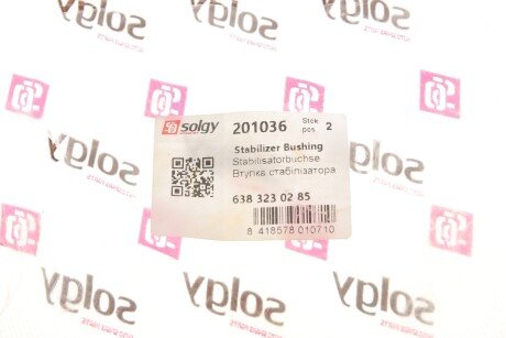 Втулка (резинка) переднего стабилизатора solgy 201036